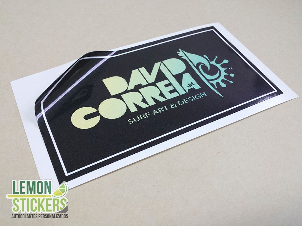 Autocolante em vinil branco David Correia Surf Art and Design